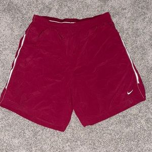 Vintage Nike Maroon/Red Shorts 7” inseam